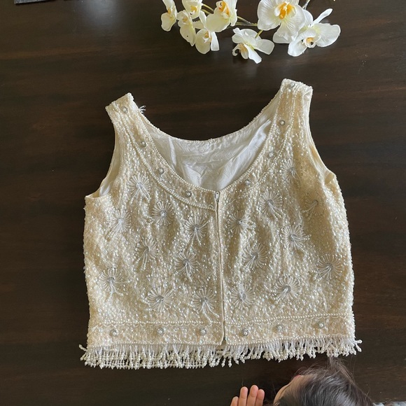 Ivory Beaded Blouse - Picture 3 of 5